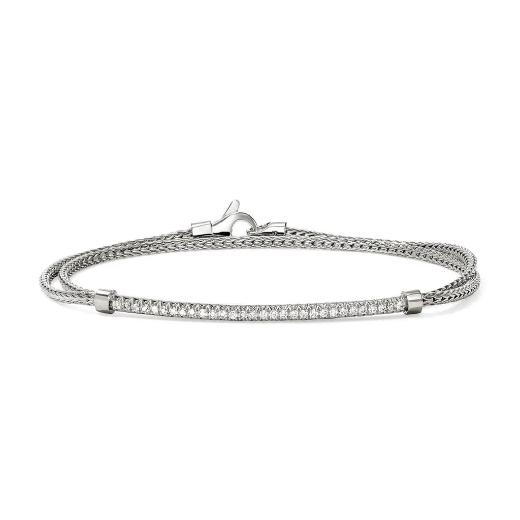 John Hardy Sterling Silver Diamond Pave Bracelet BUP987852DIXUM