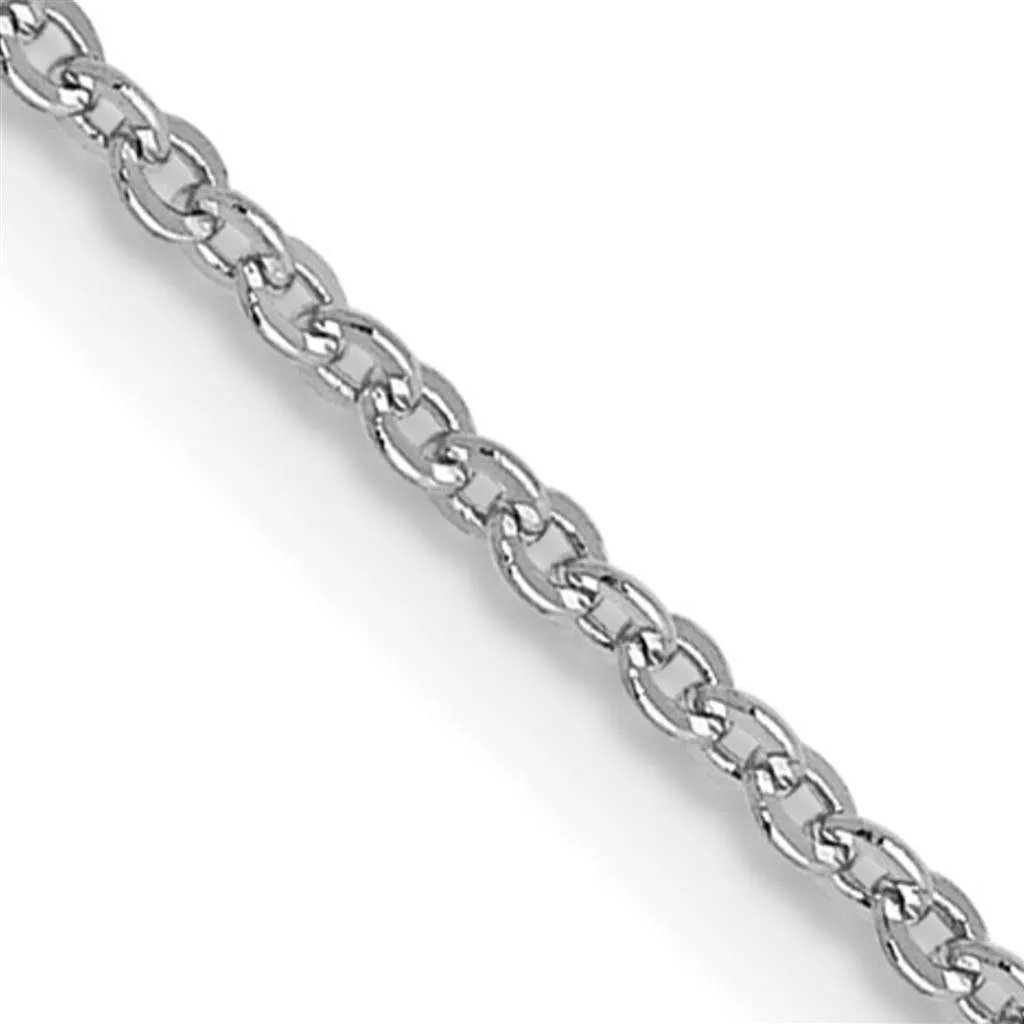 14K White 1.1mm Flat Cable Chain - 1628-18