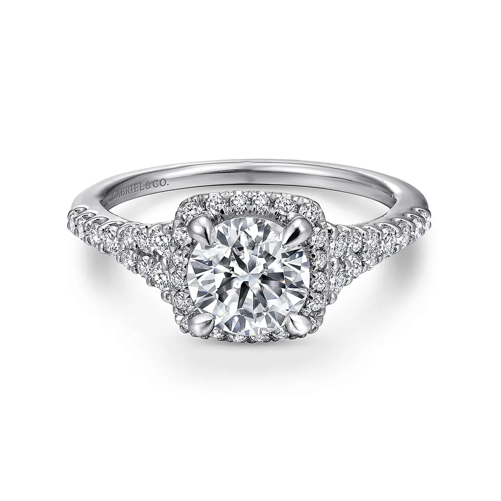 Gabriel & Co. Everleigh - Cushion Diamond Halo Engagement Ring Mounting