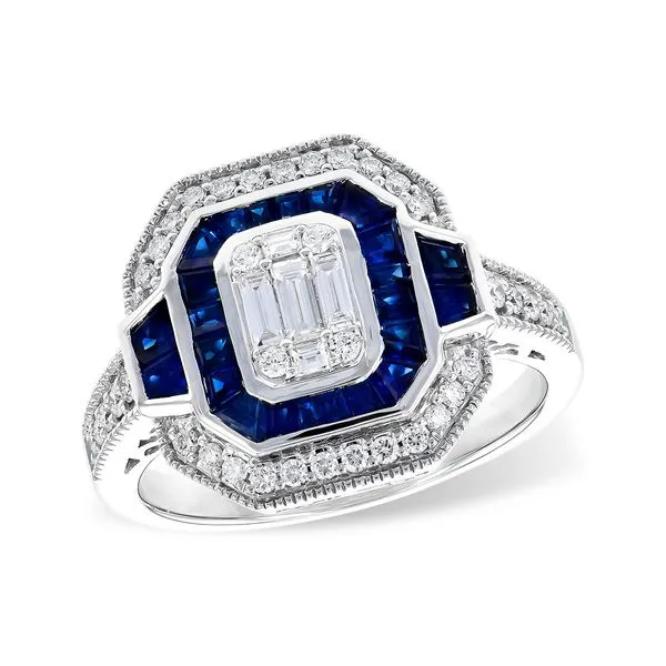 Sapphire & Diamond Mosaic Ring