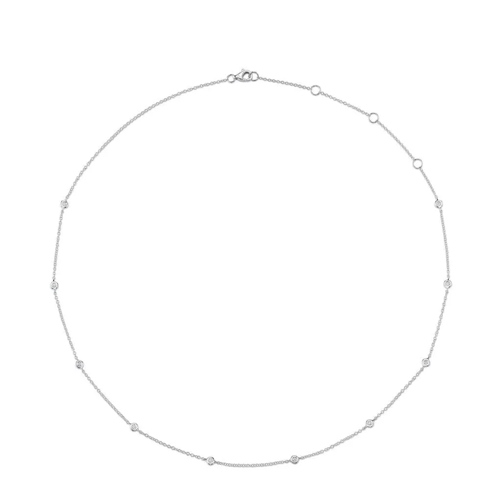 Shy Creation 14K White Gold Diamonds by the Yard Necklace SC55026639