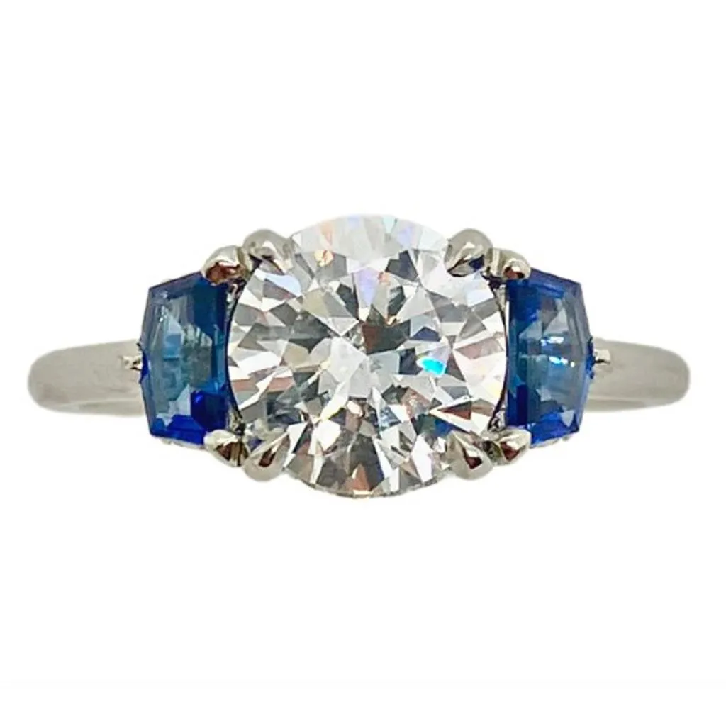 Platinum Sapphire Hidden Halo Semi Mount AD1762PLC