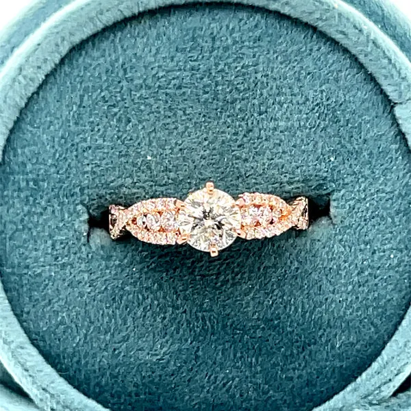 "Anneliese" 14K Rose Gold 1.24 Carat Total Weight (55 Round) Natural Diamond Bridal Engagement Ring 140-00058