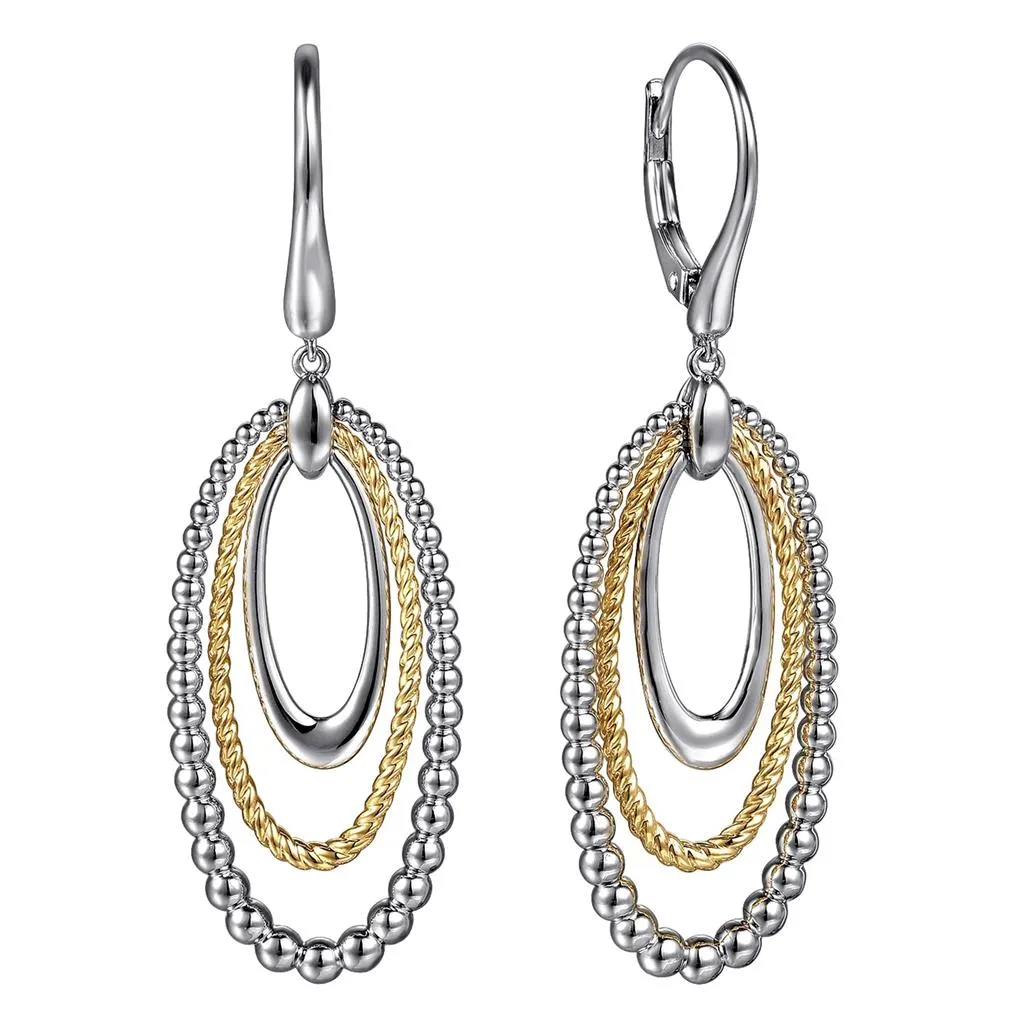 Gabriel & Co Sterling Silver/14K Yellow Gold Bujukan Beaded Rope Drop Earrings EG15305MZJJJ