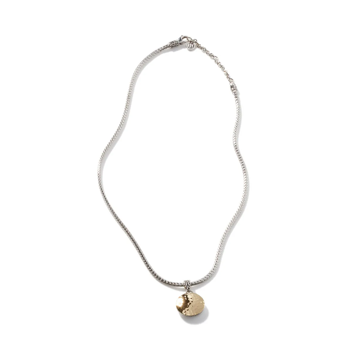 Essentials Dot Hammered Gold & Silver Round Pendant by John Hardy