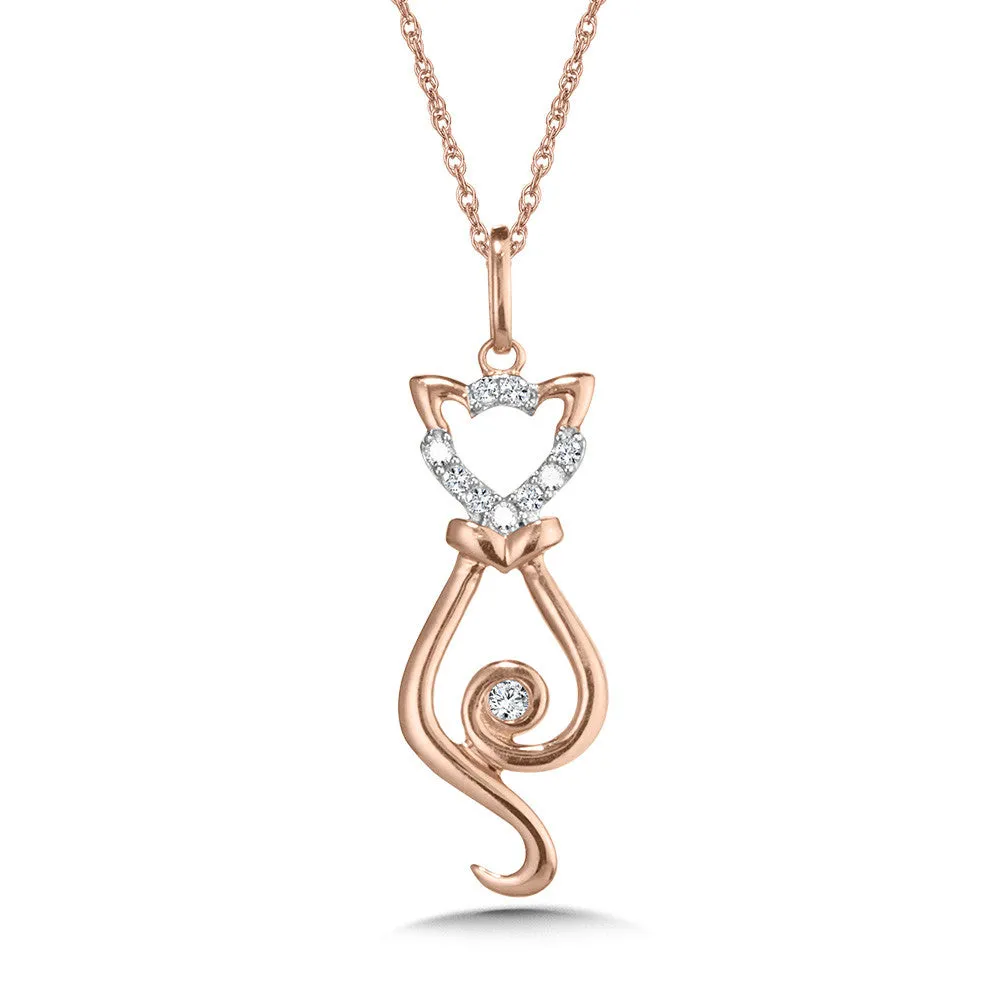 10K DIAMOND CAT PENDANT PDD3534-1P