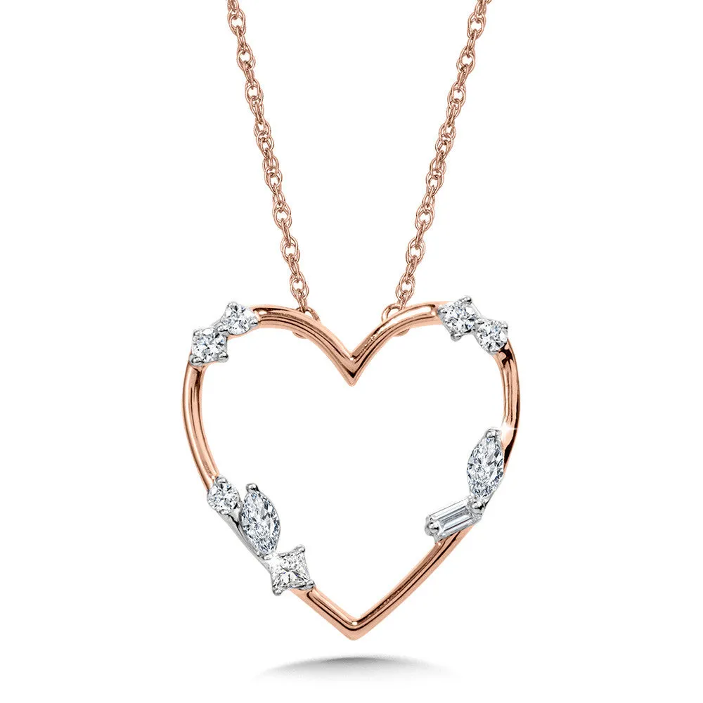 10K SCATTERED DIAMOND & HEART-SHAPED CONSTELLATION PENDANT PDD3508-1P