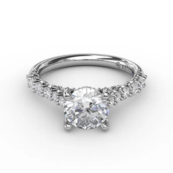 14K Contemporary Diamond Solitaire Engagement Ring