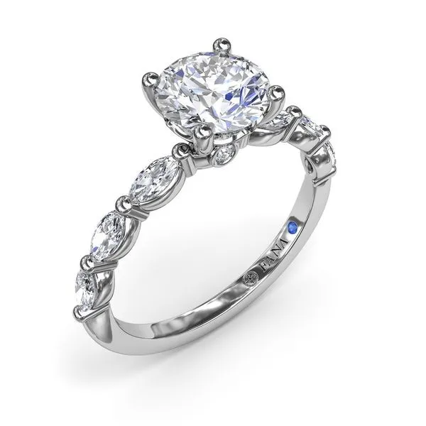 14kt White Gold Round Diamond Engagement Ring
