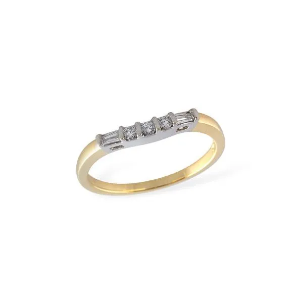 14K Yellow and White Gold Diamond Wedding Band