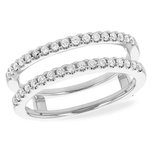 14K White Gold Diamond Ring Guard