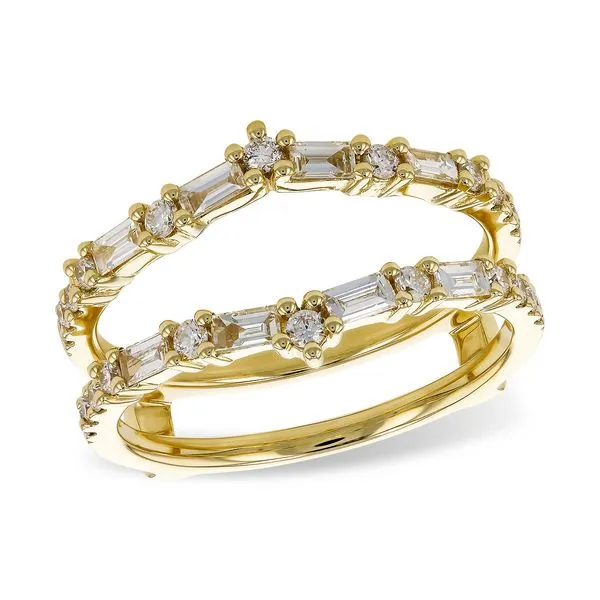 14K Yellow Gold Diamond Wedding Guard
