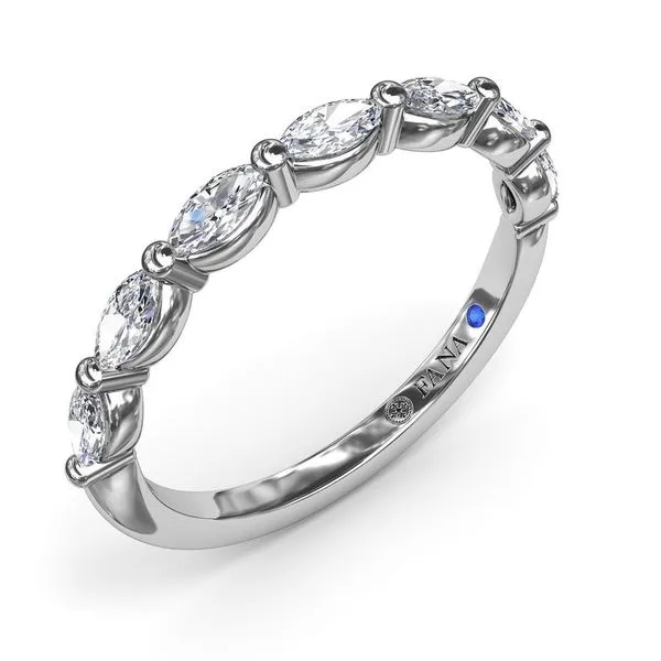 14kt White Gold 0.48cts Total Marquise Shared Prong Diamond Wedding Band