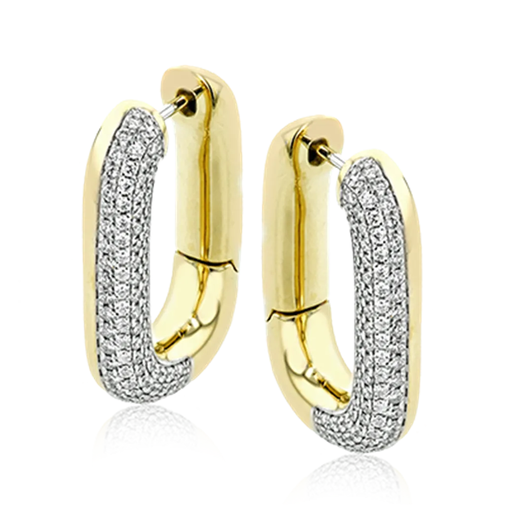 Lady's Two-Tone 18 Karat "U" Shape Earrings