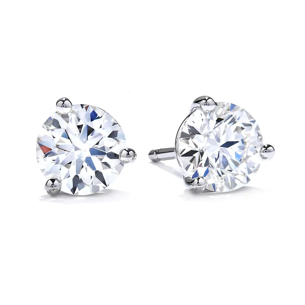 Hearts On Fire 18K White Gold Three-Prong 1ctw Diamond Studs 3SIE01008W