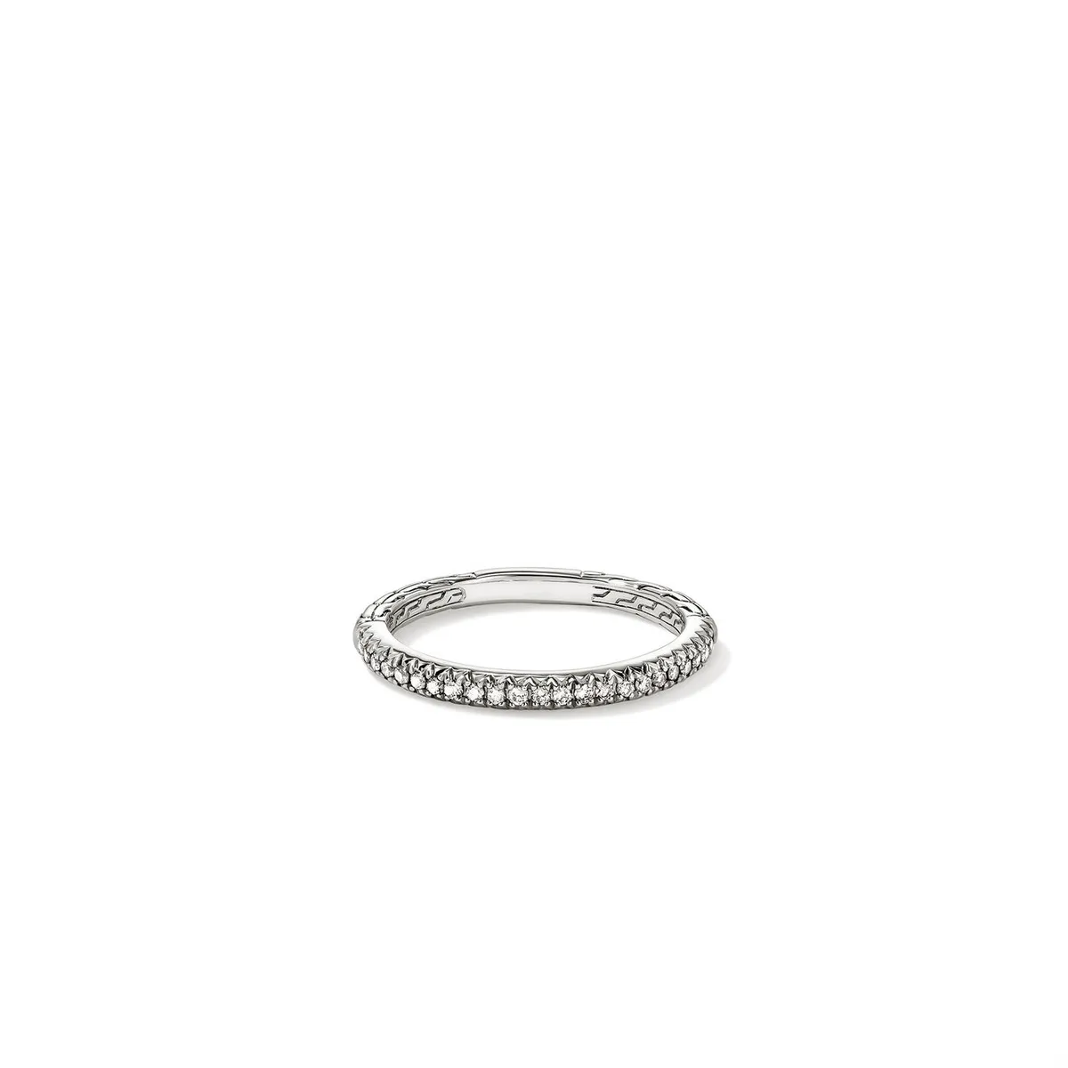 JH Essentials Silver Diamond Pave Ring by John Hardy