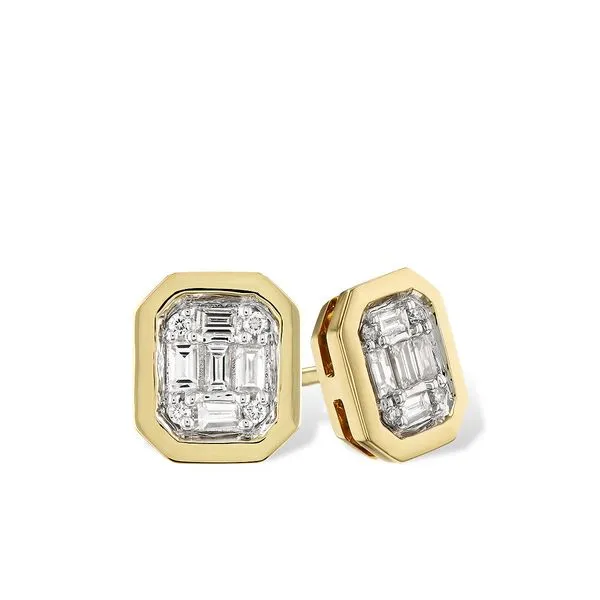 Diamond Mosaic Style Stud Earrings
