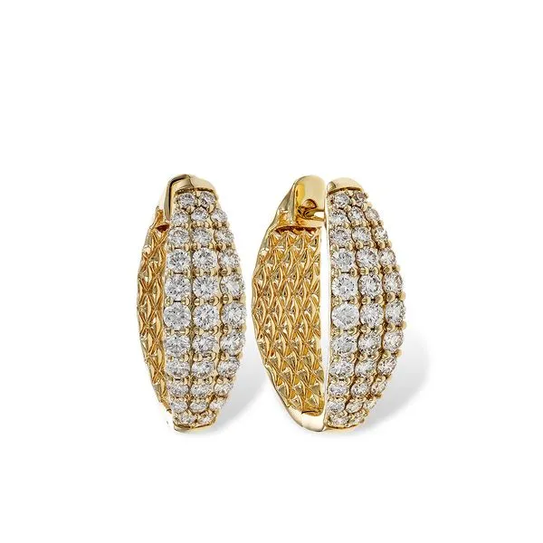 Textured Diamond Hoop Earrings