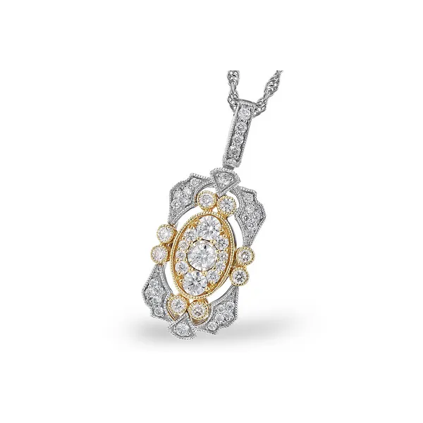 14K Two-Tone Vintage Style Diamond Necklace