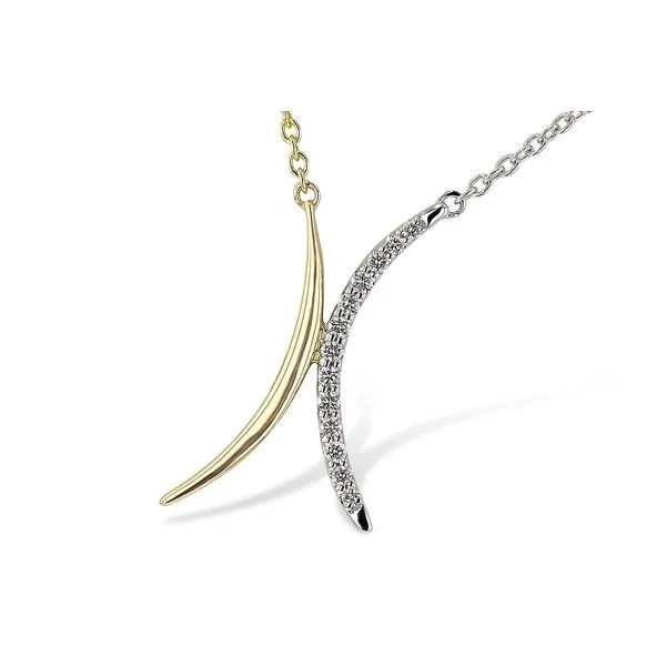 14k Two Tone Freeform Necklace