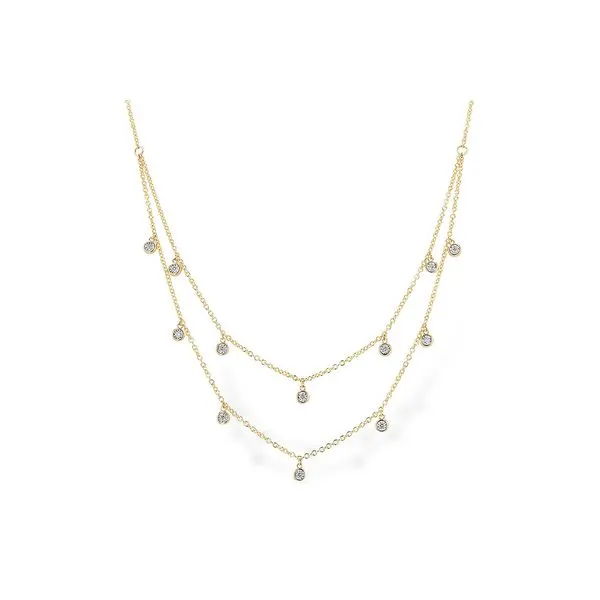 Double Layer Diamond Dangle Necklace