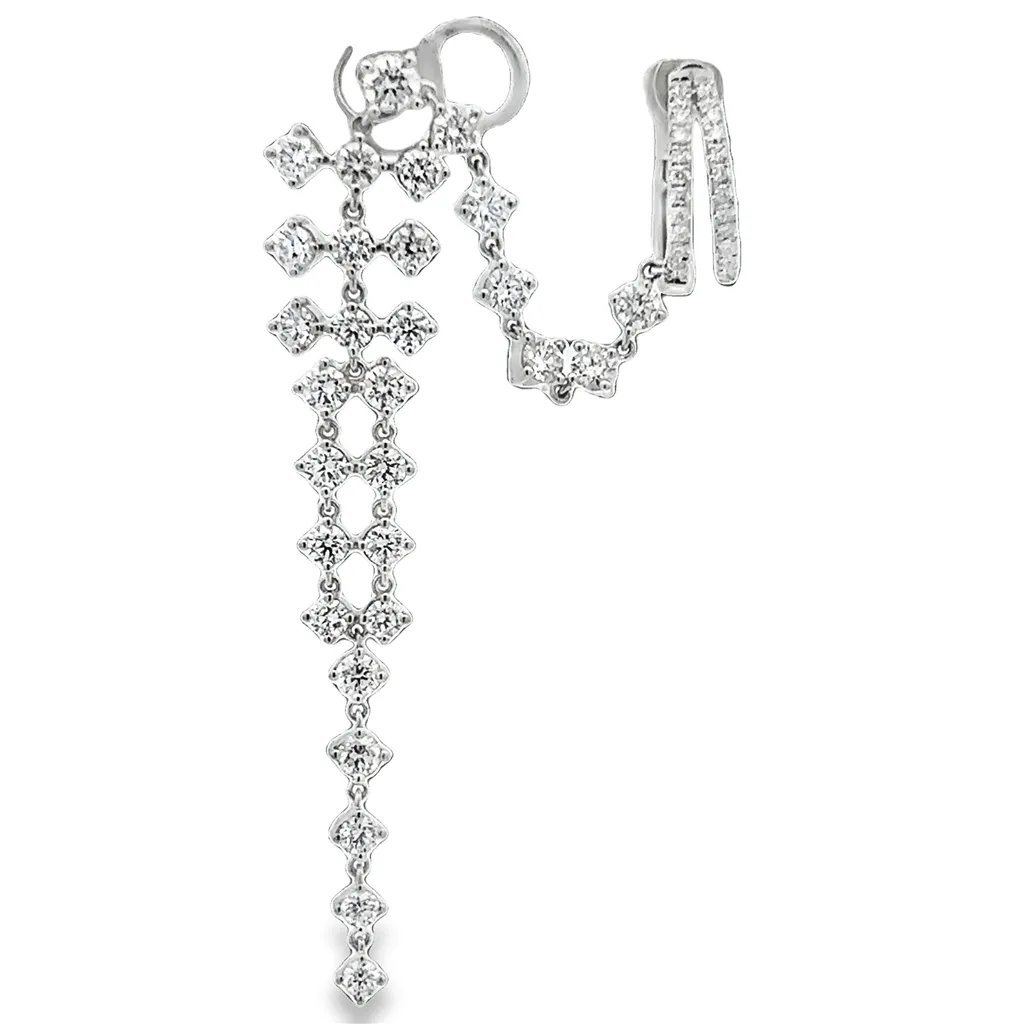 Lady's White 18 Karat 1/2 Pair Ear Cuff Earrings