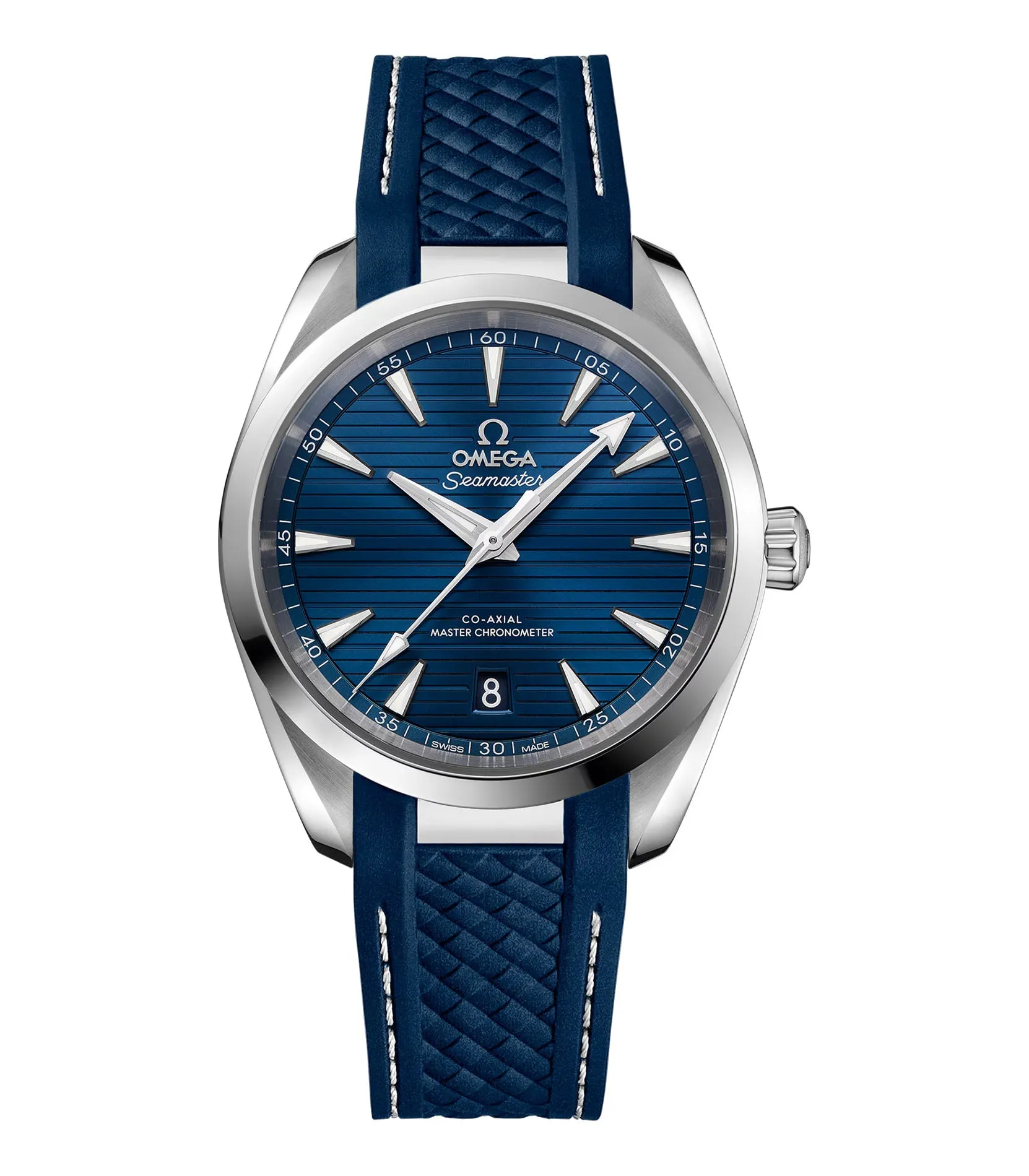 38mm Aqua Terra Steel Texture Blue Dial