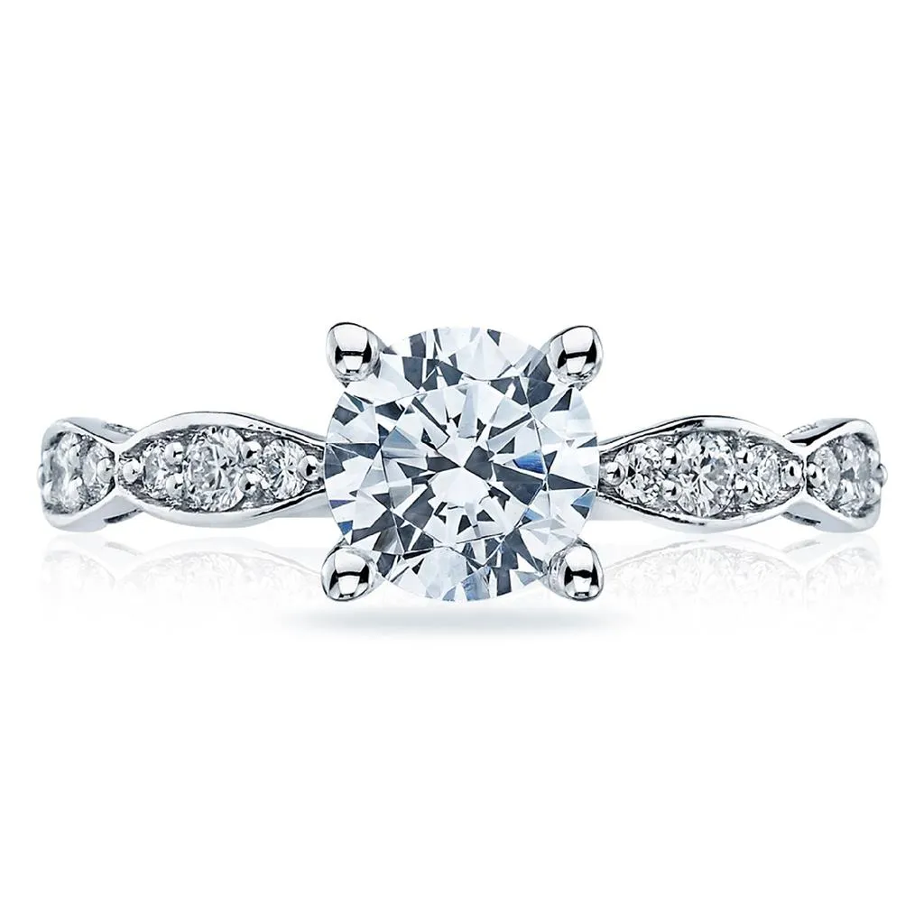 Tacori 18K White Gold Sculpted Crescent Diamond Engagement Ring 46-2 RD 6 W