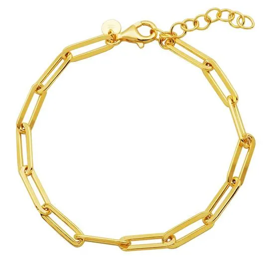 Sterling Silver Gold Plated Paperclip Bracelet by Charles Garner