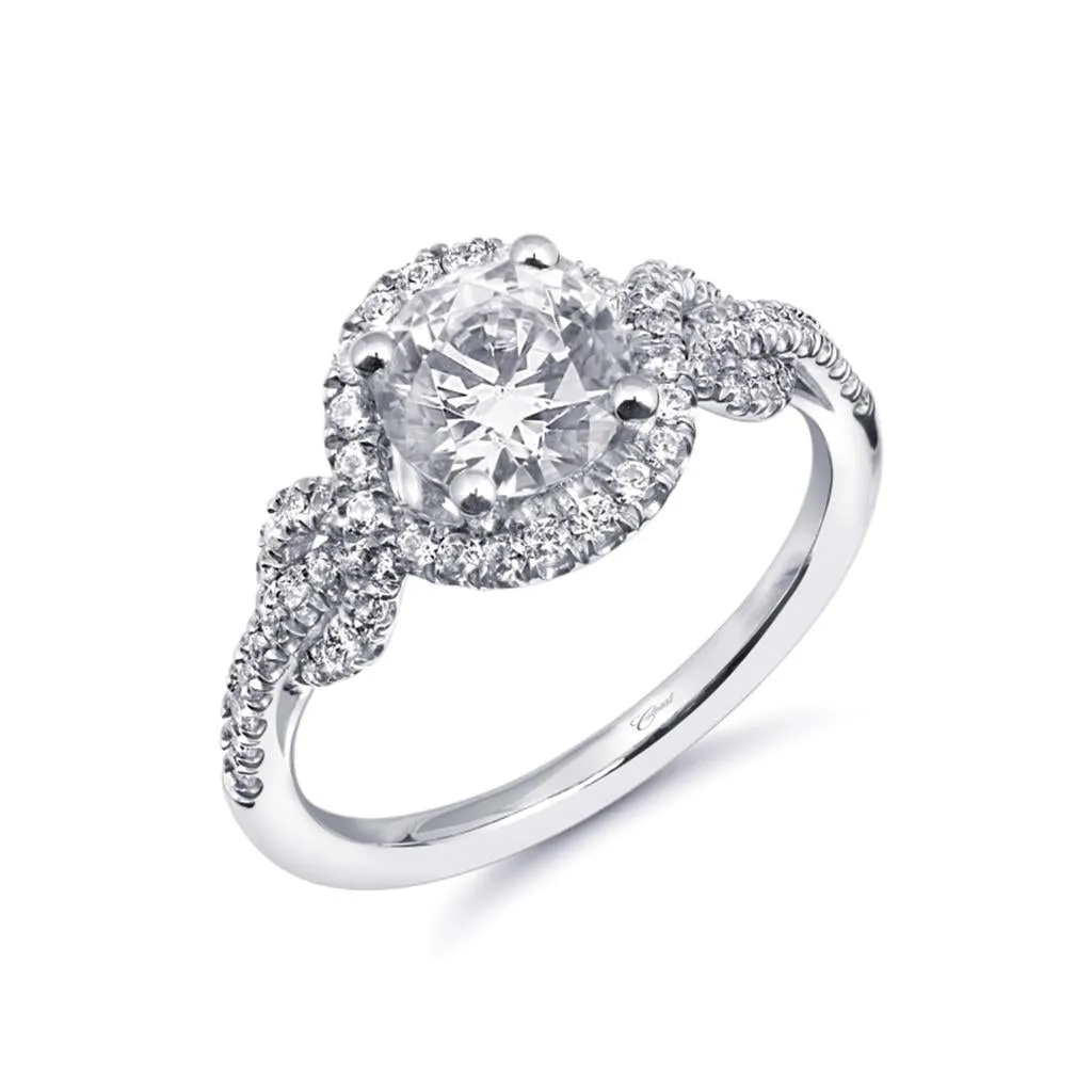 Coast Diamond Fishtail Prong Diamond Halo Twist Ring Mounting