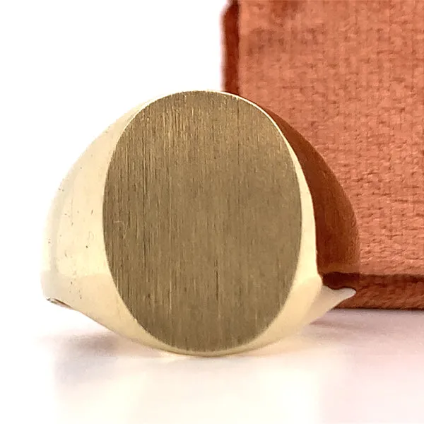"Pernell" Men's 10K Yellow Gold 6.7 gram 17mm X 12mm Signet Ring Estate WT1222HL WT1222HL