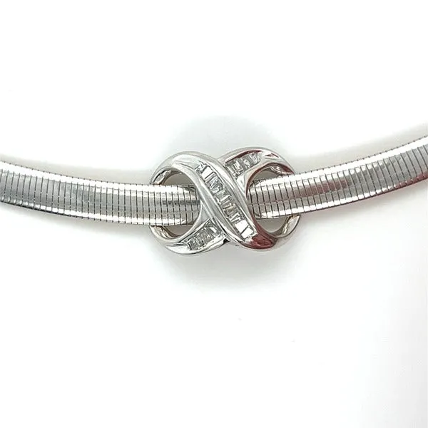 "Halle" 14K White Gold 1/4CT Diamond Omega Slide Estate 423PPHI 423PPHI