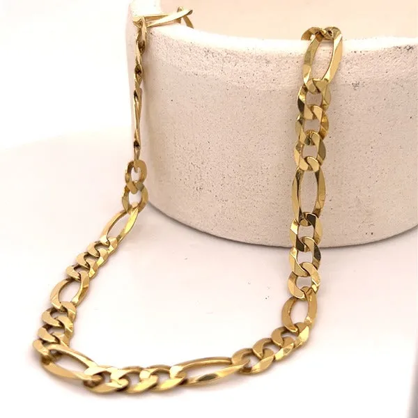 "Mateo" 10K Yellow Gold Figaro Chain 18 Estate YYWPP YYWPP