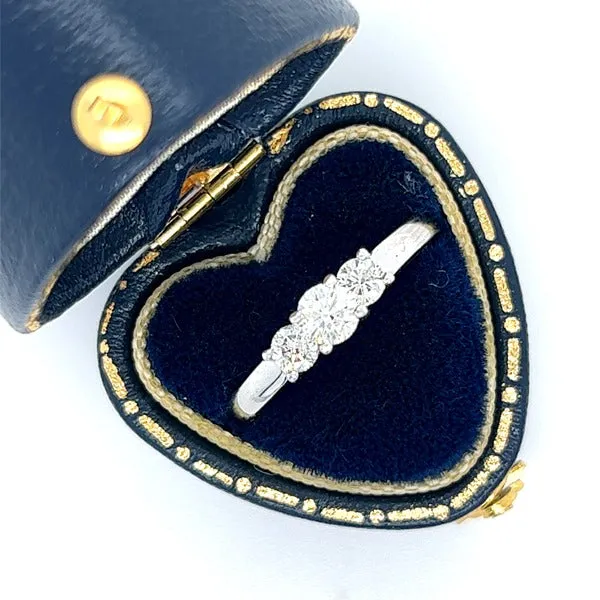 "Baker" 14K White Gold .22 Carat Total Weight 3 Diamond Wedding/Anniversary Ring Estate PB923 PB923