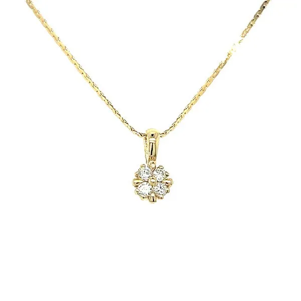 "Jolie" 14K Yellow Gold .15 Carat Total Weight (4) Diamond Pendant Estate WT923PP WT923PP