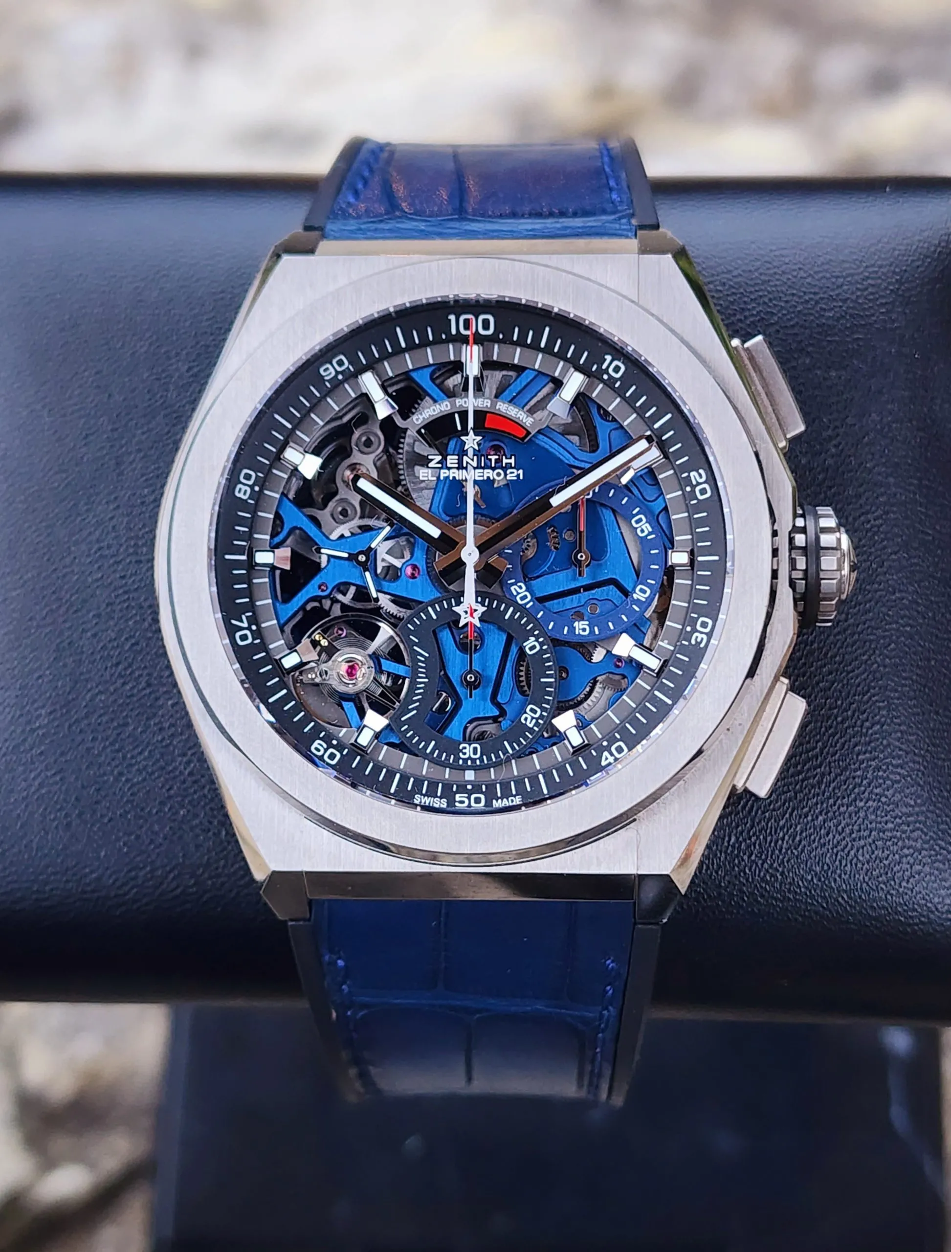 Zenith DEFY El Primero 21 Blue Skeleton Dial Chronograph 95.9002.9004/78.R584 44mm Box & Papers WARRANTY