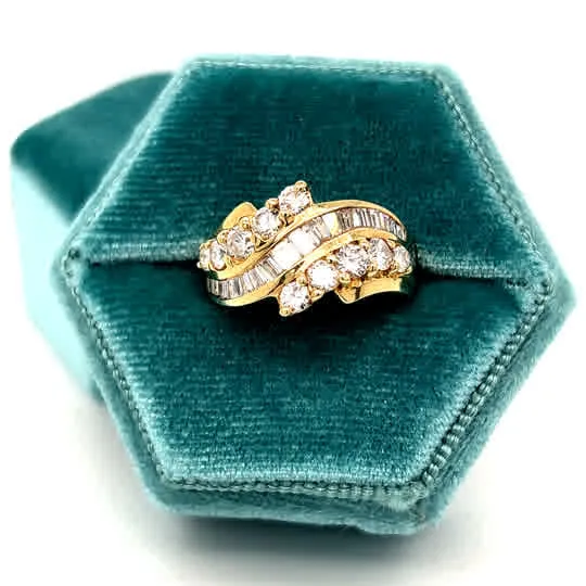 "Chenelle" 14K Yellow Gold 1.5CTW Diamond Anniversary Ring Estate
