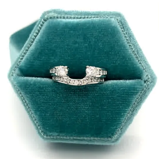 "Linnett" 14K White Gold 0.65 Carat Total Weight Diamond Enhancer Wedding Band Estate BTT1124