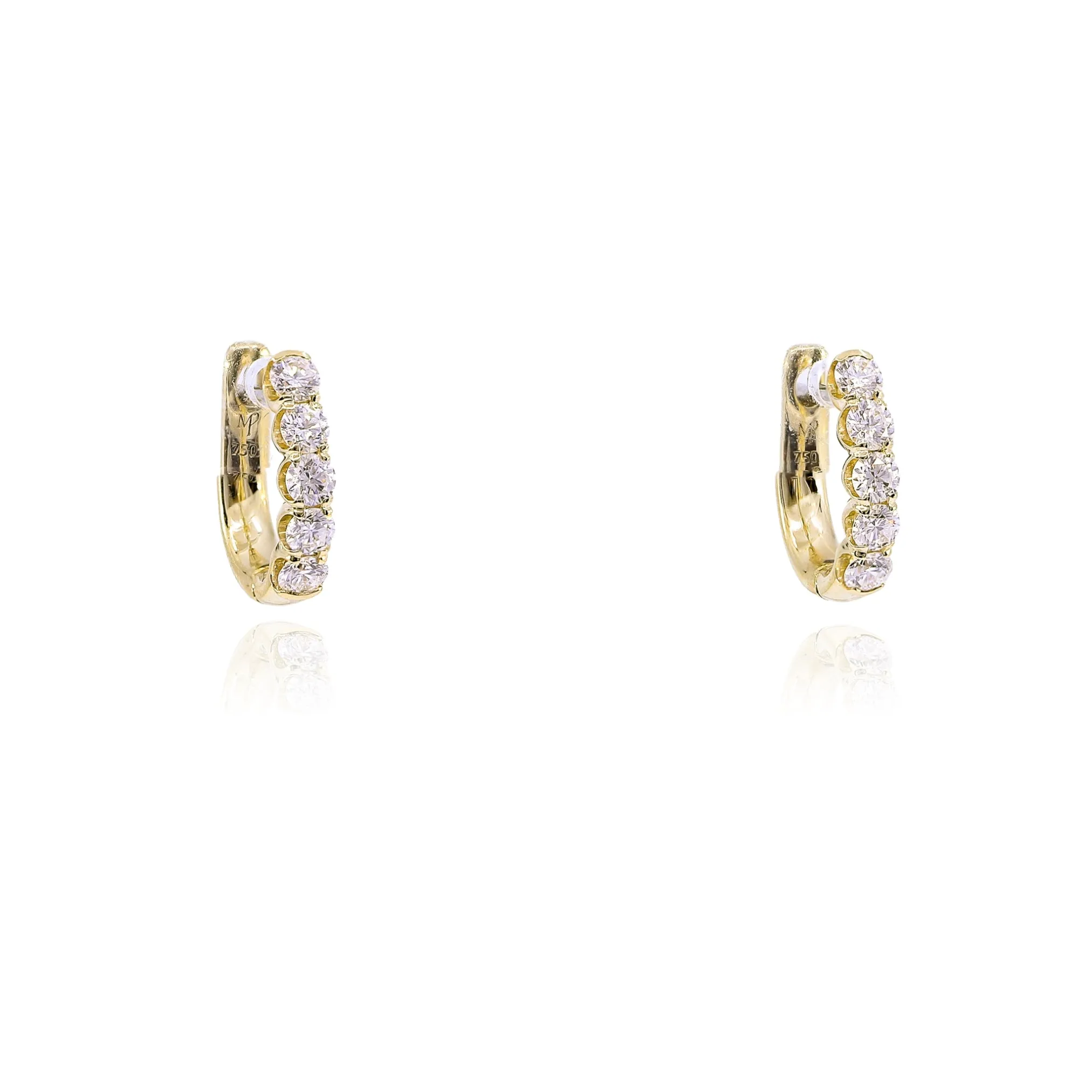 MARK PATTERSON 18K YELLOW GOLD 'ESSENTIALS' DIAMOND HOOP EARRINGS - 0.71CTW 229-06267