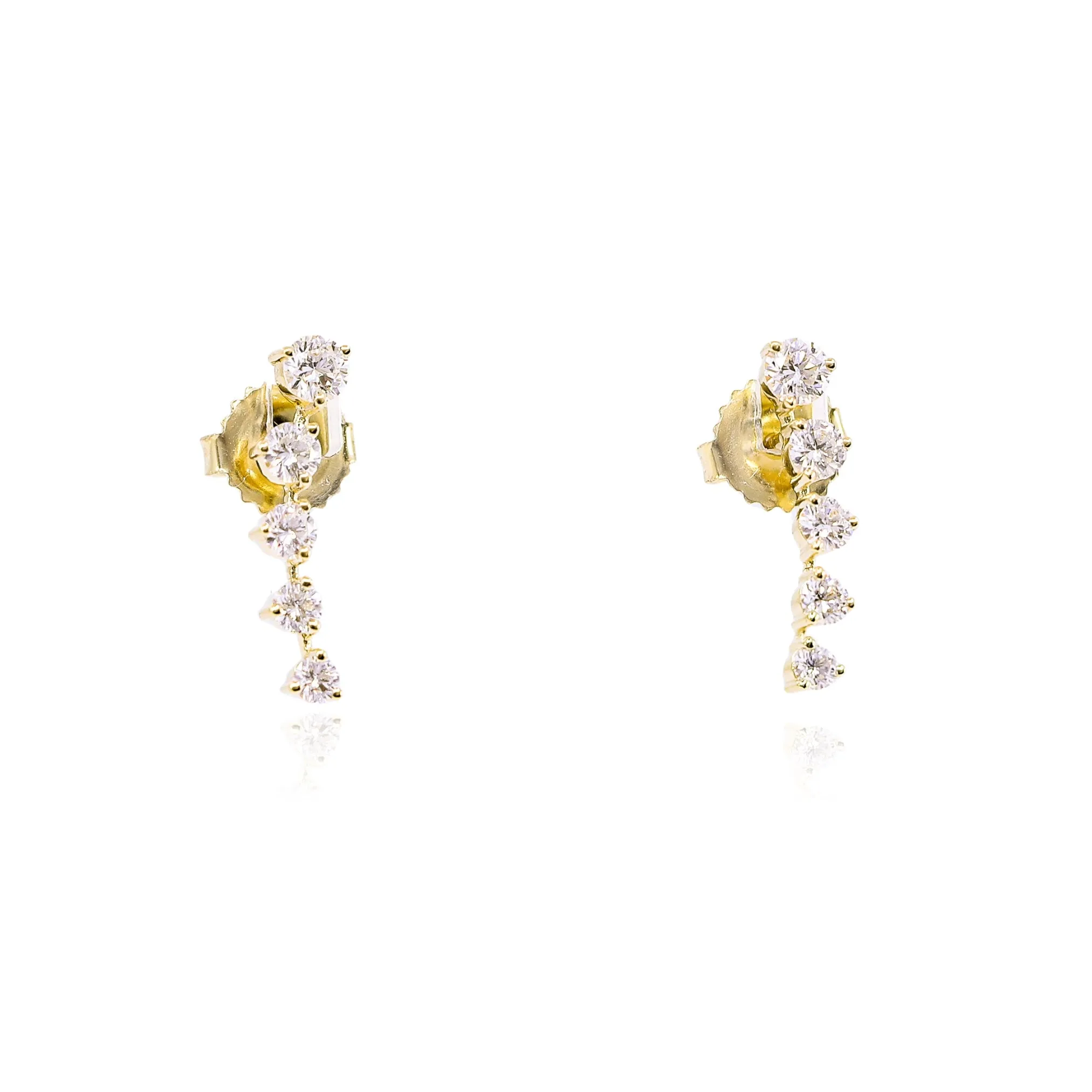 MARK PATTERSON 18K YELLOW GOLD 'ESSENTIALS' DIAMOND STICK EARRINGS - 0.77CTW
