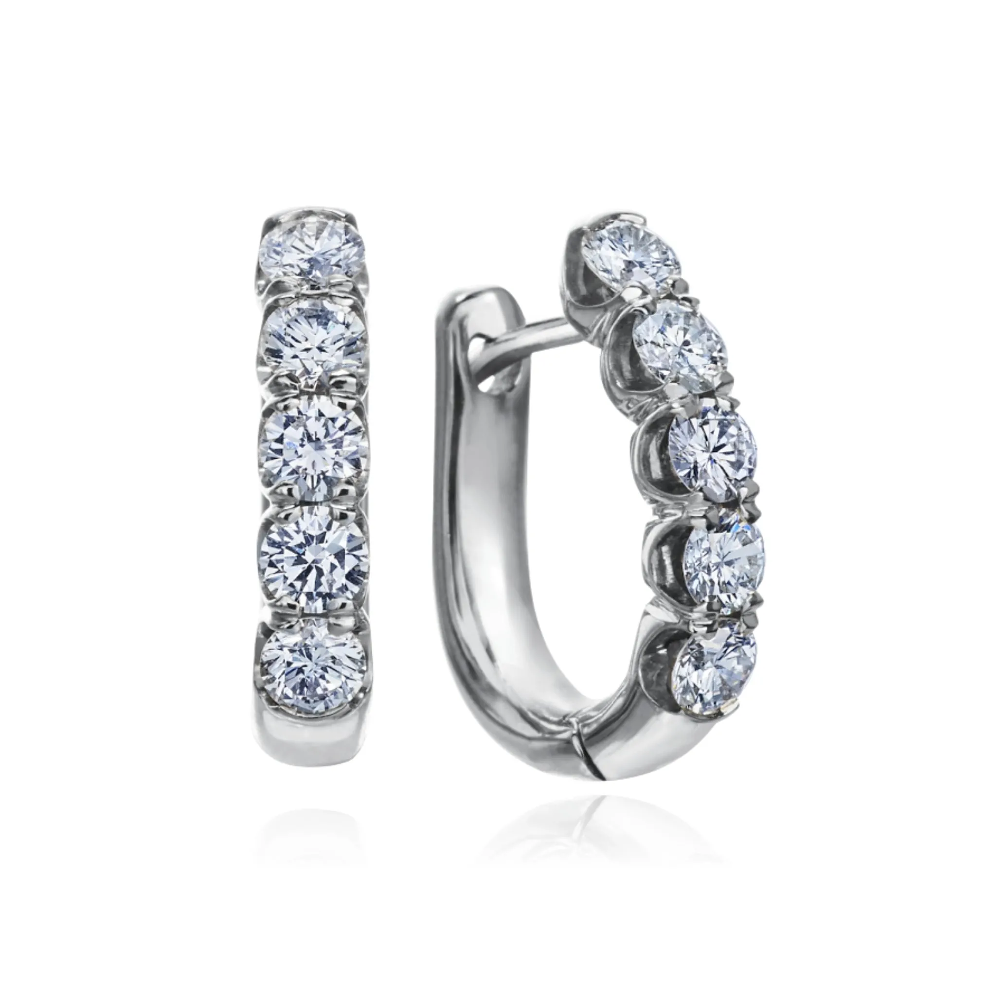 MARK PATTERSON 18K WHITE GOLD 'ESSENTIALS' DIAMOND HOOP EARRINGS - 0.72CTW 229-06268