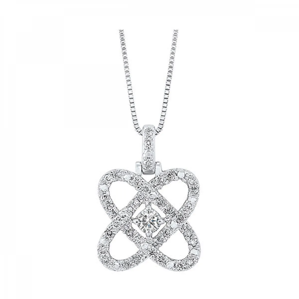 Love's Crossing Diamond Pendant Sterling Silver