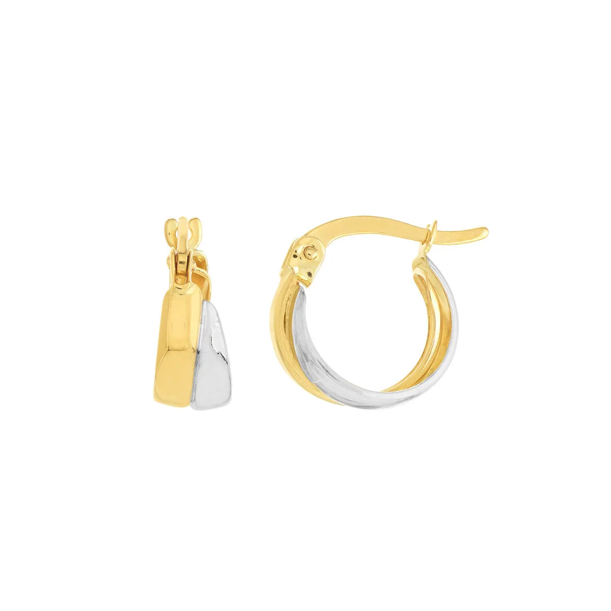 10K YELLOW AND WHITE GOLD BABY HOOP EARRINGS 253-04272
