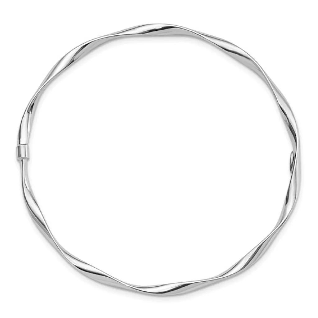Sterling Silver Twisted Slip On Bangle QB1517