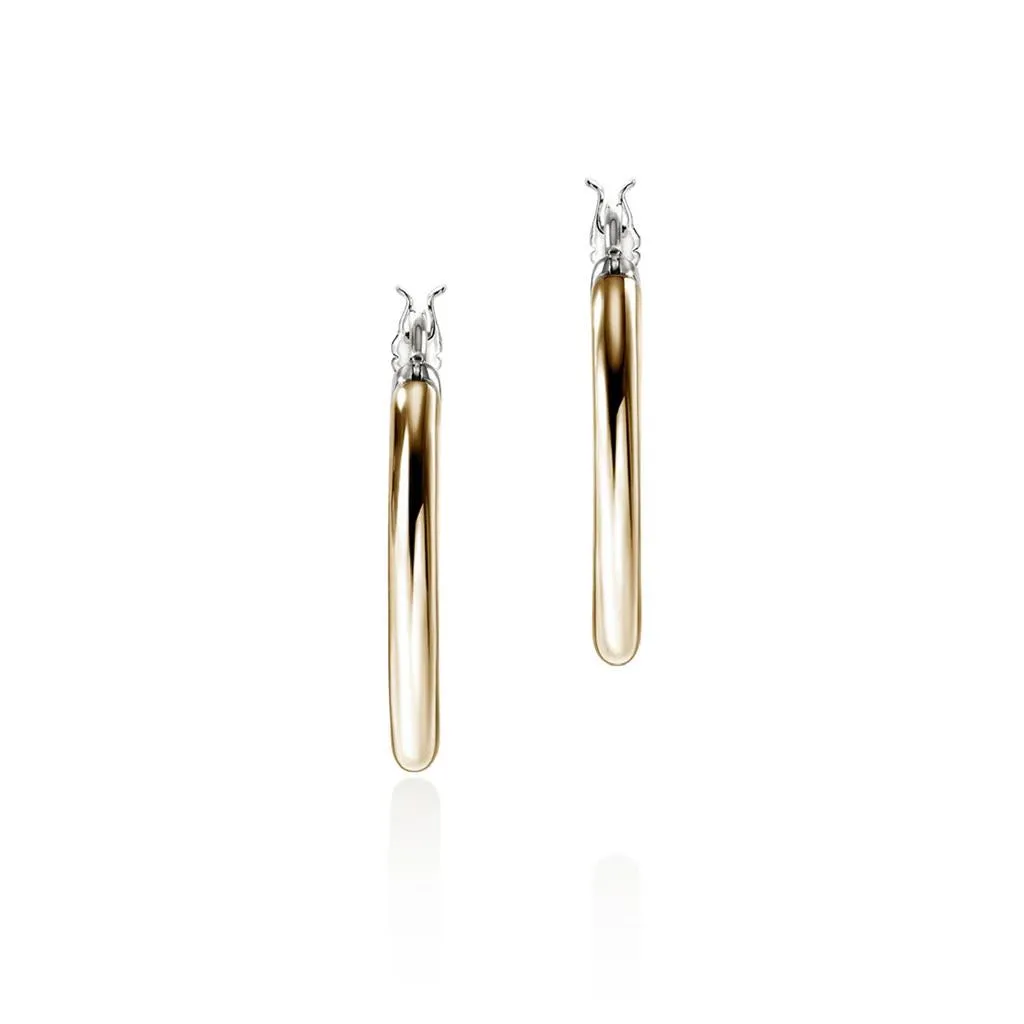 John Hardy 14K Yellow Gold and Sterling Silver Hoop Earrings EZZ98720