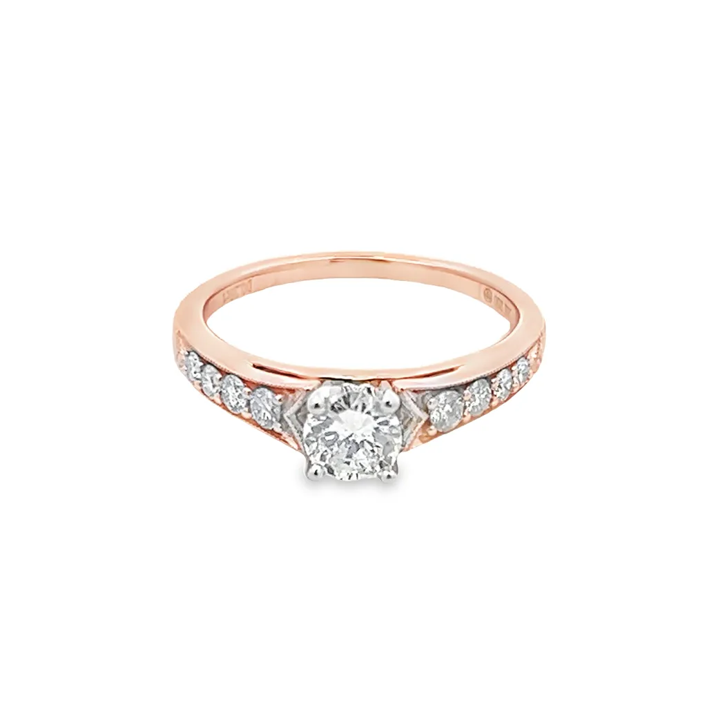 Nelson Two Tone Milgrain Cathedral Diamond Engagement Ring