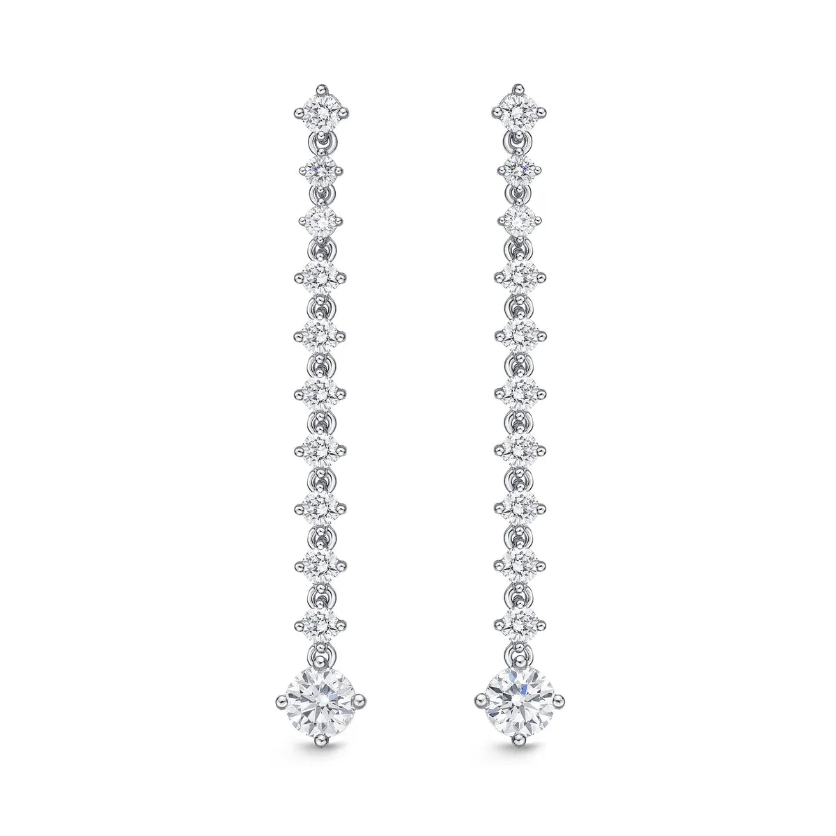 18K White Gold 1Ct Diamond Drop Earrings