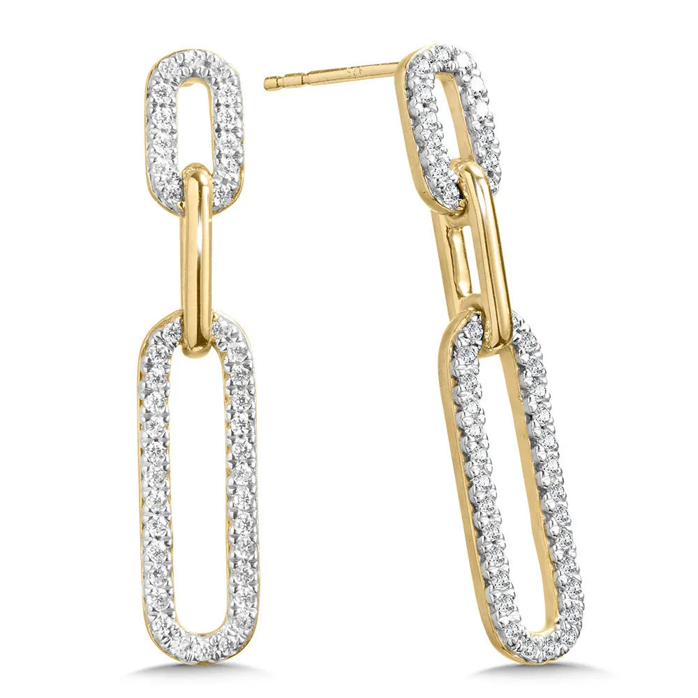 3-LOOP PAPERCLIP DIAMOND EARRINGS EDD3077-Y