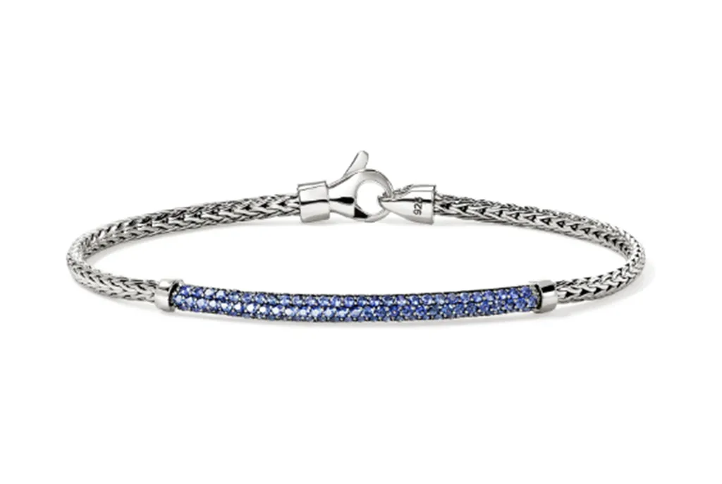 John Hardy JH Essentials Pave Sapphire Bar Bracelet