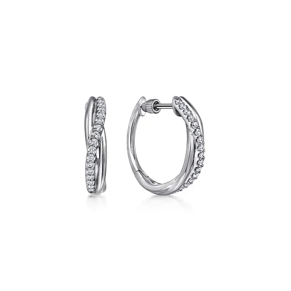 White Sapphire Huggie Earrings